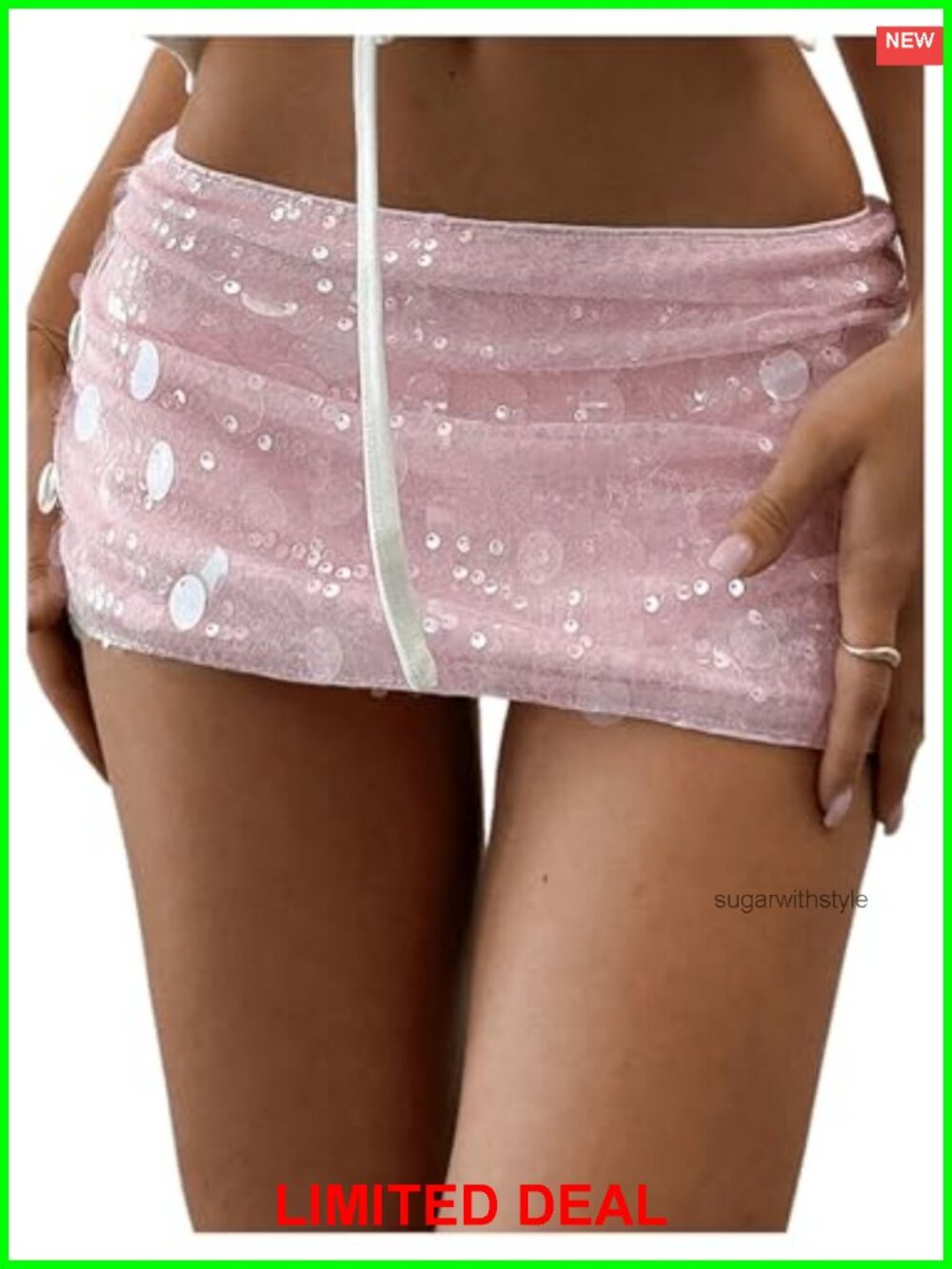 Sequin Mini Skorts Low Waist Night Out Skirt Shorts